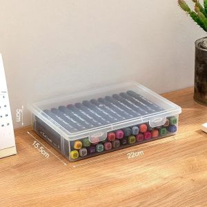 Hộp Đựng Bút Chì Bằng Nhựa Trong Suốt Dung Tích Lớn Dành Cho Bút Vẽ Bút Màu - Hộp Đựng Đồ Dùng Học Tập