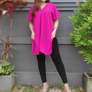Long Square Nagita / Long Nagita Square Crincle Air Flow / Atasan Wanita Model Nagita Bahan Crinkle Airflow Premium / Midi Dres Kringkel Krinkel Terbaru 2023 Banyak Pilihan Warna V Neck Katun Polos