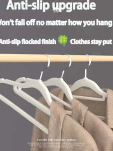 SG  flocked clothes hangers non-marking non-deforming non-slip drying hangers for dormitories suitable for both wet and dry use 16.5 inches x 9 inches.