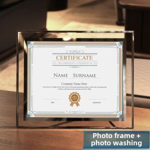 Modern Simple Glass Frame Certificate Display Stand 8 Inch Honor Award Patent Framing Photo Frame Home Decoration