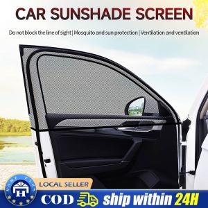【Local Delivery】 Car Rear Side Window Sunshade UV Protect Shield Mesh Prevent Mosquito Sunshine Privacy Protection Foldable Curtain 306-LZC-Car-Window-Net