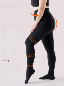 High Pressure Leg Slimming Socks Womens Autumn Winter New plus Size Black Fleece Lined Pantyhose Base Layer Pants