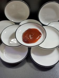 BỘ  10 ĐĨA NHỎ GỐM SỨ MẪU BẠCH NGỌC TƯỜNG VÂN GL ( Đựng tương ớt  muối tiêu … )