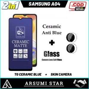 PROMO PAKET MURAH 2 IN 1 TEMPERED GLASS CERAMIC ANTI SPY SAMSUNG GALAXY A04 ANTI GORES PELINDUNG LAYAR CERAMIC ANTI SPY + GARSKIN CARBON