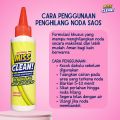 Cairan pembersih penghilang noda saos kecap pada pakaian kain baju seragam celana dan kain lainnya. 