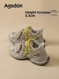 Agsdon | Breathable Mesh Thick Sole Womens Dad Shoes