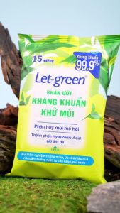 Khăn Ướt Kháng Khuẩn Khử Mùi LET-GREEN | 15 Miếng/Gói