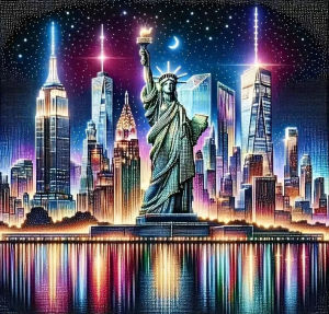 5D Diy Diamond Painting City Landscape Night Full Drill Wall Decor Diamond Mosaic Building Rhinestones