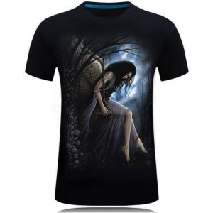 Summer 3D Pure Cotton Short Sleeve T-Shirt Loose Large Size Animal Print Rock Metal Hip Hop Mens Half Sleeve Fashionable Casual Tee
