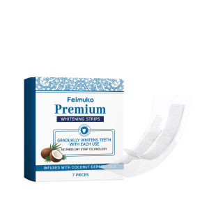 Feimuko Coconut Oil Teeth Whitening Strips Long Lasting Brightening Gentle Stains Removing Nourishing Gums Sensitive Tooth Care