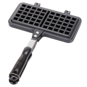 【HOSPORT】Rectangle Belgian Waffle Maker Non-Stick Waffle Pan for Stovetop Easy to Clean Durable Cast Iron Design