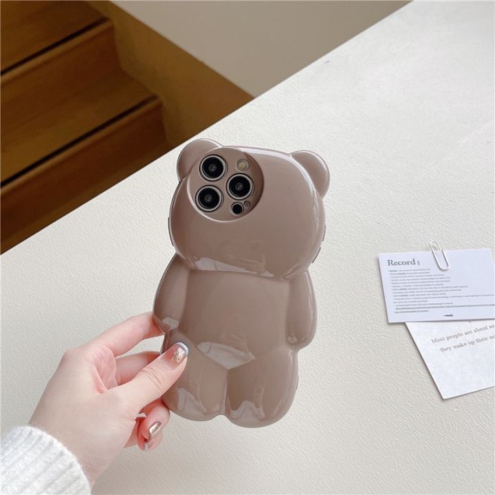 3D%20Teddy%20Bear%20Suitable%20For%20iPhone%2016%2014%20Pro%20Max%2012%2011%2015%20Silicone%20Fall%20Protection%20Case%20-%20Image%202