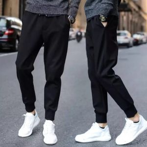 Mens Sporty Fleece-Lined Straight Leg Casual Pants Windproof Water-Resistant Hiking Trousers Three-Proof Loose Fit Autumn Winter