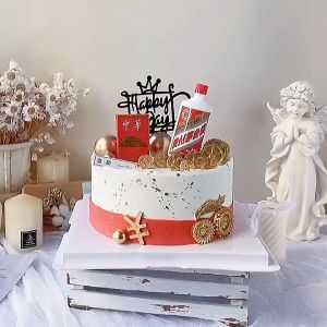 Decorative Mini Imitated Bottles Liquor Beer Wine Bottles Cake Topper Cake Decoration Fathers Day 仿真酒瓶 父親生日蛋糕