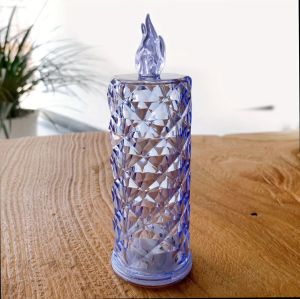Crystal Rose lightNight LightLED Crystal Table Lamp Refraction Glowing Candle Light Flameless Romantic Crystal Candles Lamp Valentines Day Event