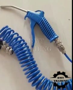 Air Duster Spray Blow Gun Kit c/w 5 Meter PU Spring Coil Air Hose & T Quick Connector