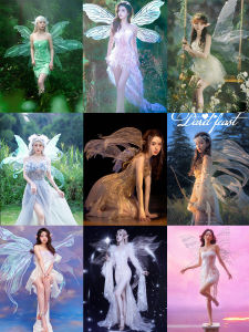 Dreamy Forest Fairy Wings กระโปรงสั้น อุปกรณ์ประกอบฉากการถ่ายภาพ ธีมสตูดิโอ เจ้าหญิงยิง เด็กผู้หญิง เครื่องแต่งกายสีสันสดใส ผ้าทูลล์ กระโปรง S