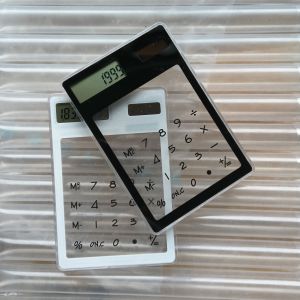 Máy Tính Năng Lượng Ánh Sáng Mini Trong Suốt Dành Cho Văn Phòng & Học Tập - Công Cụ Toán Học Dễ Thương Giúp Tính Toán Dễ Dàng