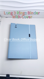 Long Binder 3 Ring Binder Cover With Strap Thicken PP Loose Leaf Folder File Paper Organizer