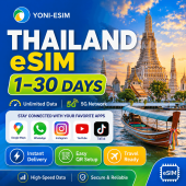 Thailand eSIM | 7-30 Days | 5G High Speed Travel Data | Instant Email Delivery | Hotspot Supported | No Roaming Fee