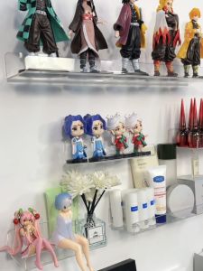 Elegant Clear Acrylic Multi-Layer Wall Storage Shelf for Cosmetics & Nails - Wall-Mounted Space-Saving Organizer