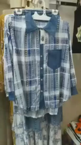 Pakaian Wanita Setelan Celana Kemeja Jeans Kekinian