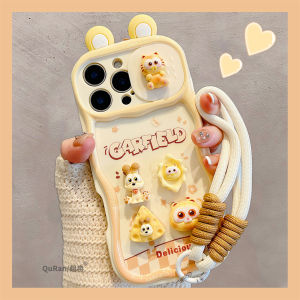Cartoon 3D Garfield Cat Phone Case for Apple 15Promax iPhone 13 New 16Promax High End Niche 14 Internet Famous 12 with Lanyard 11 Not Collision plus