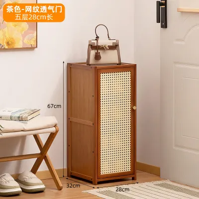 High Tall Entrance Hallway Wooden Shoe Cabinet Stand Indoor Outdoor Corridor Multi-layered Door with Partition Home Organizer