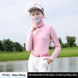 PGM | Áo Kẻ Sọc Băng Tuyết Bảo Vệ UV Dài Tay Trắng Phù Hợp Phụ Nữ