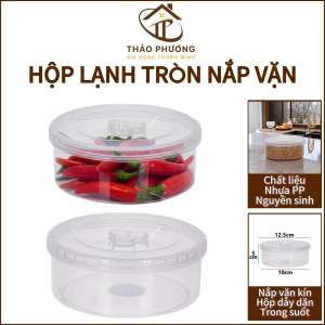 Hộp lạnh tròn nắp vặn 400ml nhựa VIỆT NHẬT - Trong suốt đựng thực phẩm đồ ăn để tủ lạnh