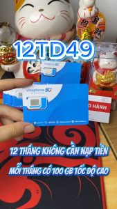 ( SALE 50% ) Sim Vina 4G 12TD49 100GB 1 THÁNG TỐC ĐỘ CAO - Miễn Phí Trọn Gói 12 Tháng Không Phải Nạp Tiền . FREESHIP - CHƯA KÍCH HOẠT.