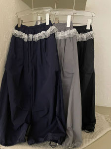 Girls Casual Wide Leg Pants Spring Autumn Fashionable Embellished Childrens Long Trousers Kids Loose Fit Casual Pants