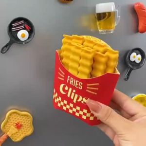 AVINAS 12pcs/set Kitchen Gadgets Seal Pour Food Storage Bag Clip Cute French Fries Snack Sealing Clip