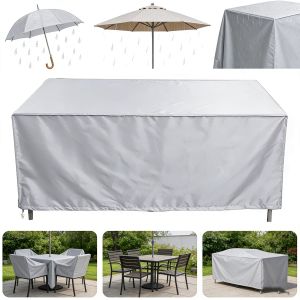 Multi-Size Patio Garden Furniture Covers 210D Oxford Patio Table Covers for Outdoor Tables Chairs Sofas Desks