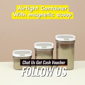 24H Ship HOMSA Airtight Food Storage Container with magnetic hanging scoop Milk powder Container Anti-UV Keep Fresh