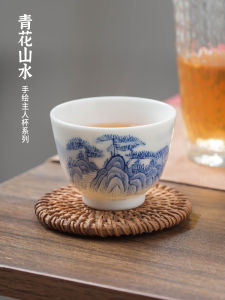 Hand-Painted Blue And White Ceramic Tea Cup Chinese Style Gongfu Single Piece Drinking Owner Cup from Jingdezhen City