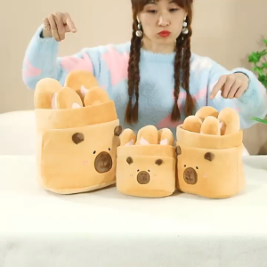 Capybara ของเล่นตุ๊กตา ขนมปังแต่งตัว Capybara Fluffy ตุ๊กตา หมอนนอนการ์ตูนจําลองตกแต่งบ้าน