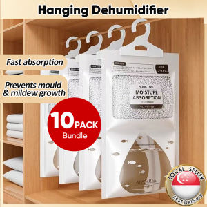 [SG] 20Pcs Hanging Wardrobe Dehumidifier Bag Moisture Absorber | Cabinets Toilet Curtain Rod Moisture Absorber Bags