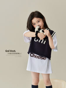 Fashionable Letter Knitted Vest for Girls Spring Top Layering New Ideas Gao Level Minimalist Style Korean System Sweater