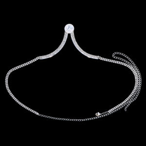 Stonefans Sxey Coin Chest Bra Chain Rhinestone Harness for Women Festival Accessories Metal Body Chain Necklace Bikini Jewelry
