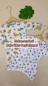 Baju Tidur Bayi Lengan Panjang Laki-laki Perempuan | Piyama Bayi Bahan Cotton