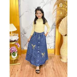 ROK JEANS ANAK MOTIF BORDIR PITA USIA 3-10thn