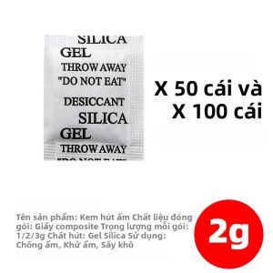 100 Chiếc Túi Hút Ẩm Silicon Trong Suốt 1/2/3/g Silica Gel Hút Ẩm Chất Chống Ẩm Cho Giày Bảo Vệ Gói Nhỏ