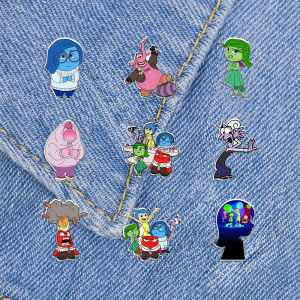 ZEEMIN Halloween Christmas Disney Cartoon Pins Inside Out 2 Cute Creativity Badge Brooch Clothes Backpack Decoration Girls Jewelry Adorable Small Gifts