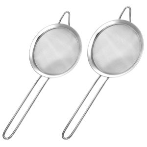 Flour Strainer Mesh With Handle Diameter8/10/12/14cm Stainless Steel Colander Tea Sifter Kitchen Sieve Filter Tool