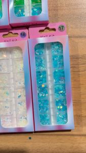 Wenz 12-Grid Box Packed High Glossy Translucent Gold Nail Art Glitter Nail Decorations Handcraft