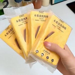 Natural wood pulp dishwashing cotton cleaning cloth brushing dishwashing cloth not stained with oil wood pulp sponge block water absorption magic wipe