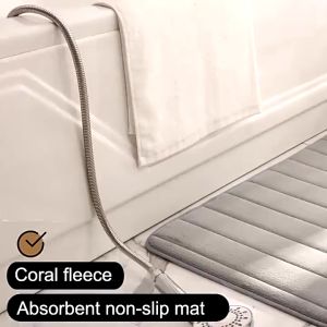 OUTDOORMORE Memory Foam Absorbent Soft Mat Coral Velvet Doormat Bathroom Bedroom Floor Anti Slip Mat