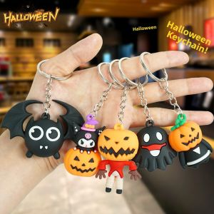 Adorable Halloween Keychain Pumpkin Light Ghost Death God Figure Decoration Car Bag Keychain Gift Creative Festival Supplies