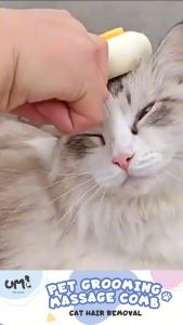 Ume Pet Grooming Massage Comb Cat Hair Removal Pet Needle Grooming Brush Pet Comb Cat Sikat Haiwan 猫耳熊头猫梳子